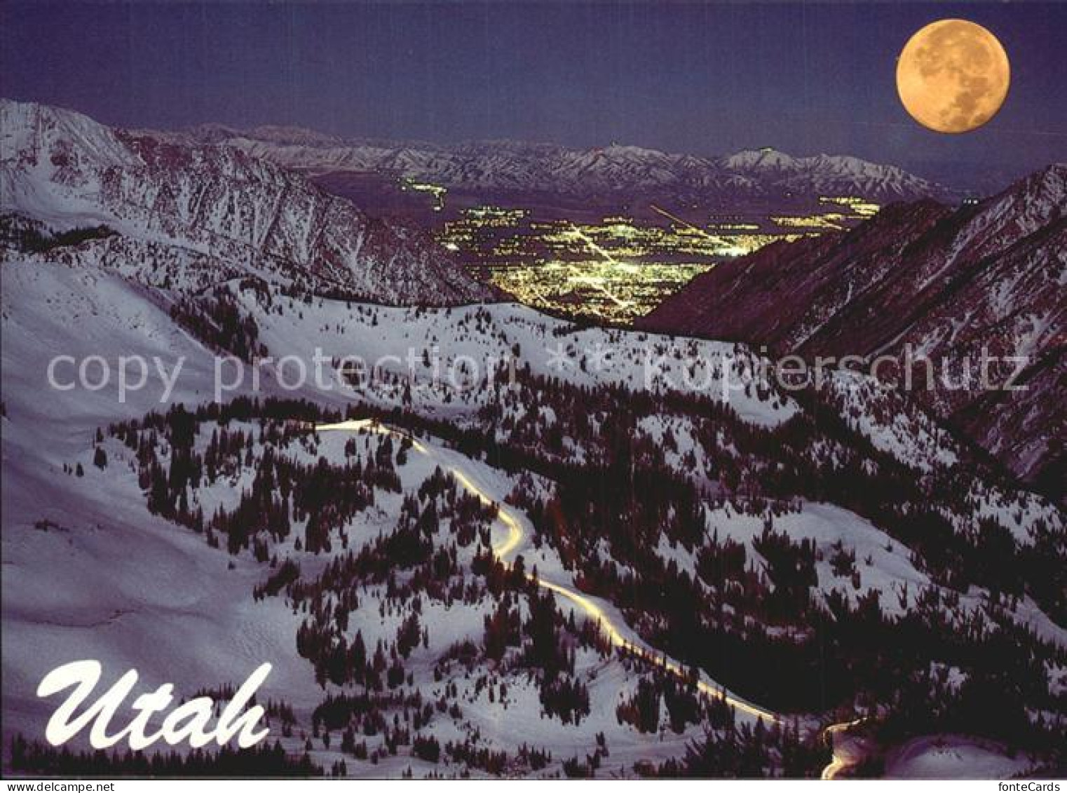72590495 Utah_US-State Winter Wonderland With Moon - Autres & Non Classés