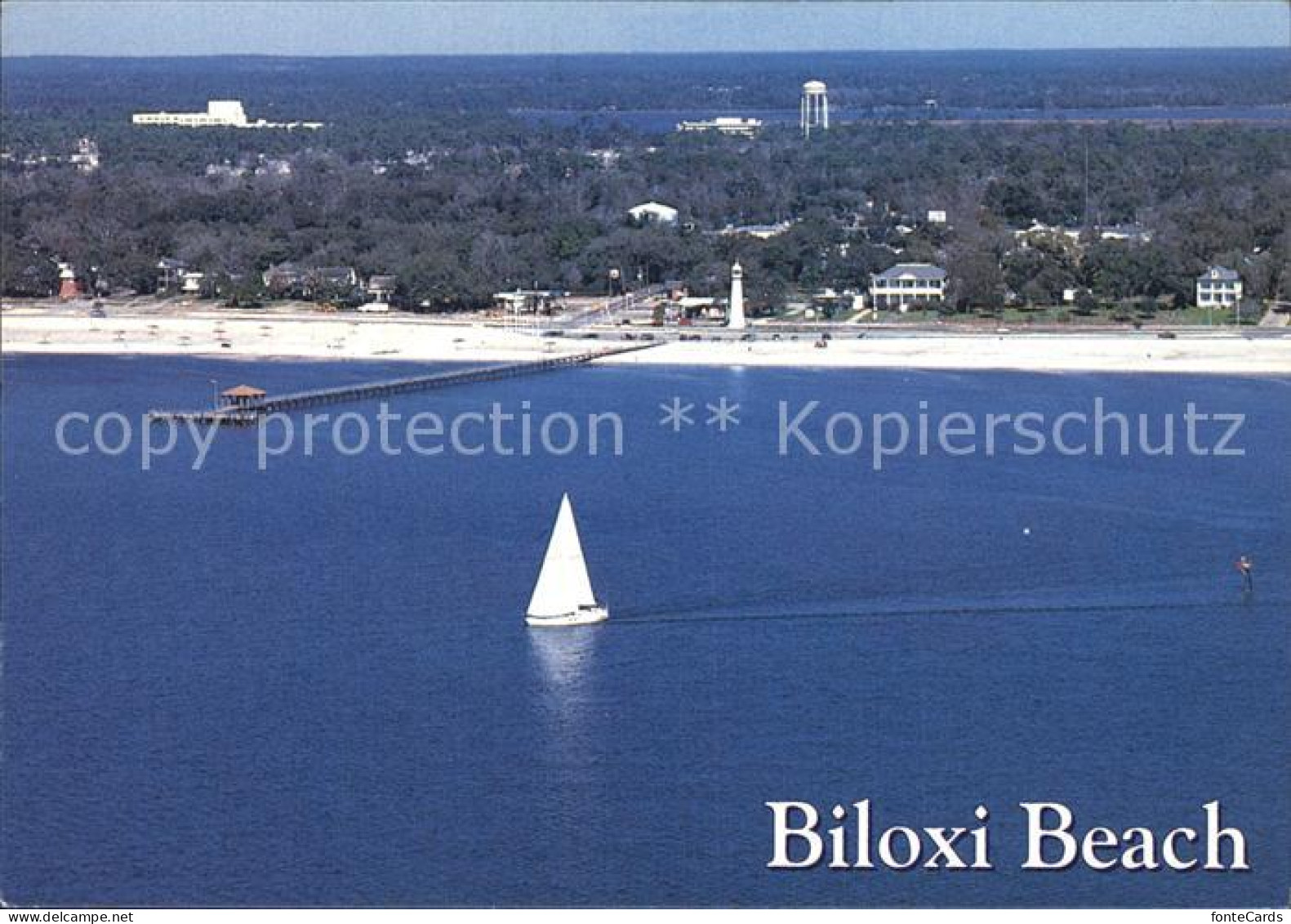 72556386 Biloxi Fliegeraufnahme Strand Hafen Leuchtturm - Altri & Non Classificati