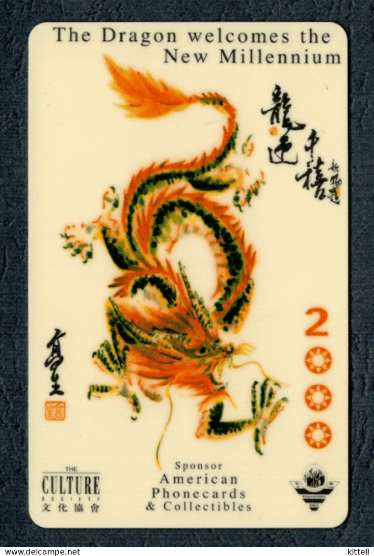 Singapore Old Phonecard I2U Global Calling Card Millennium Dragon Mint Unused - Singapour