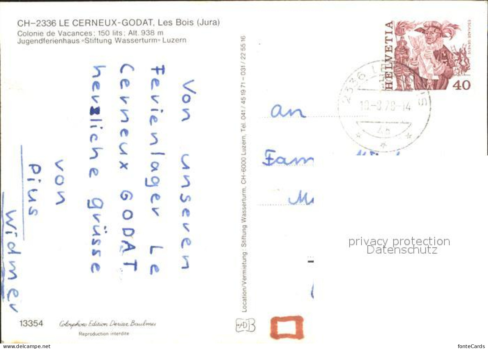11698737 Le Cerneux-Godat Les Bois Colonie De Vacances Le Cerneux-Godat - Autres & Non Classés