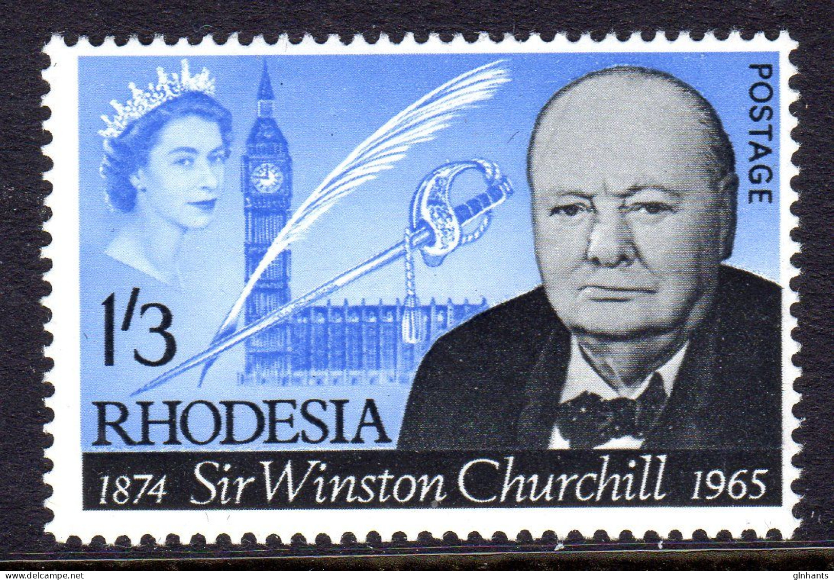 RHODESIA - 1965 CHURCHILL COMMEMORATION STAMP FINE MNH ** SG 357 - Rhodesien (1964-1980)