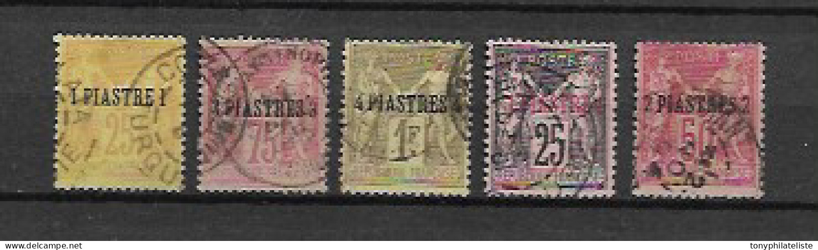 Colonie  Timbre Du Levant De 1885  N°1 A 5  Oblitérés - Used Stamps