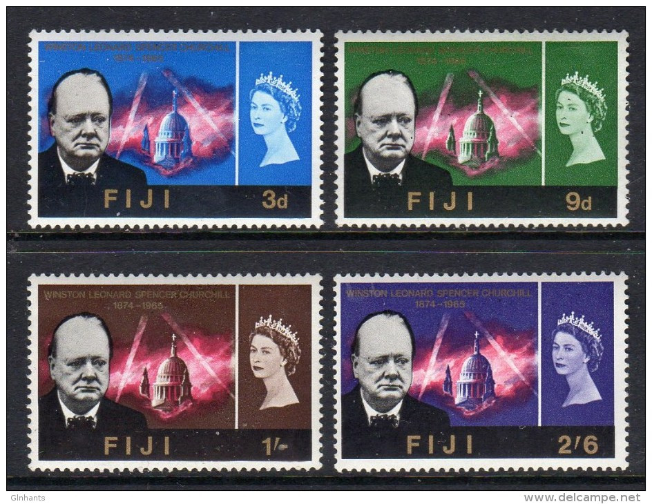 FIJI - 1966 CHURCHILL COMMEMORATION SET (4V) FINE MNH ** SG 345-348 - Fiji (...-1970)