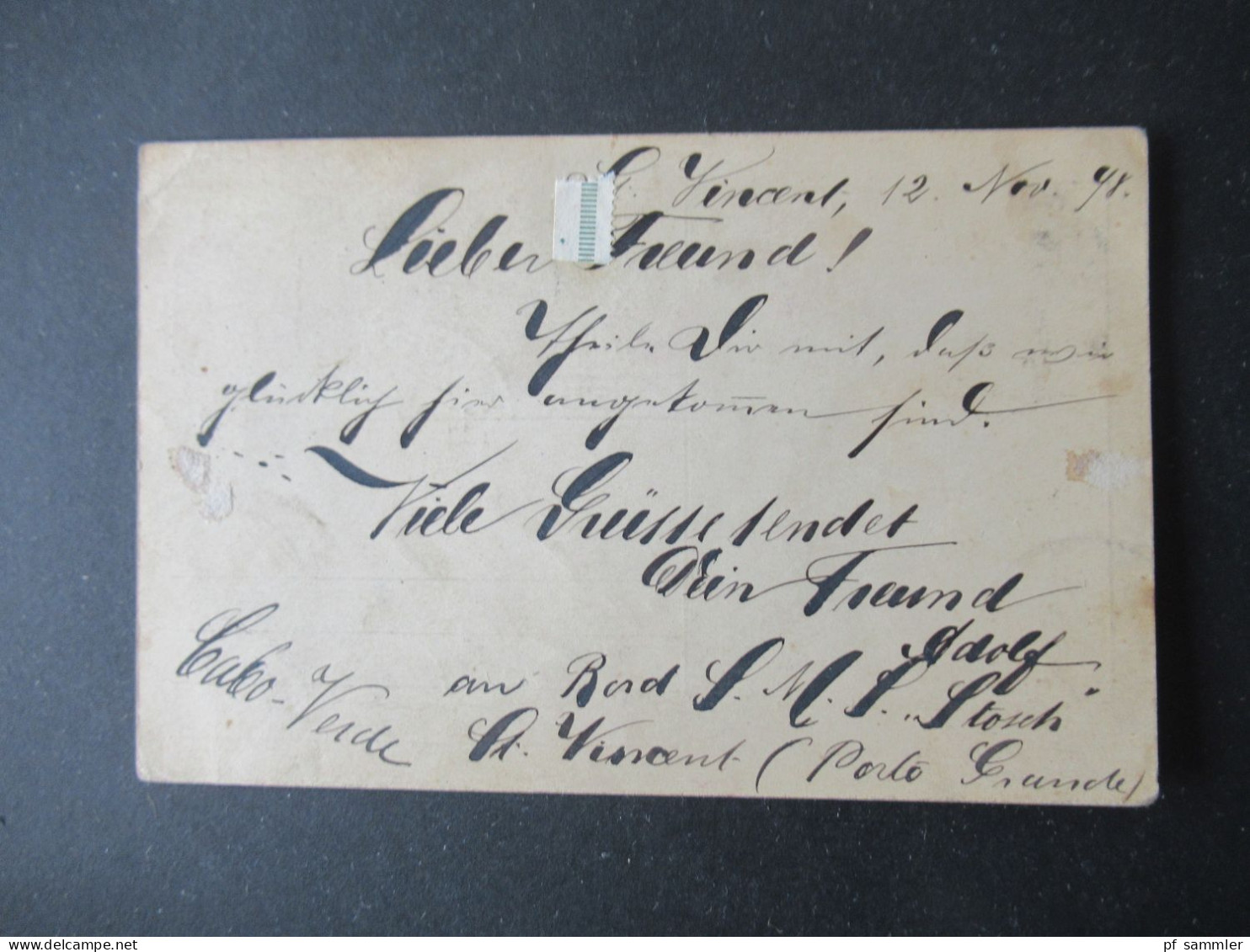 Portugal 1898 Kap Verde / Afrika Stempel Correio S. Vicente Nach Karsruhe Baden Gesendet /  São Vicente - Islas De Cabo Verde