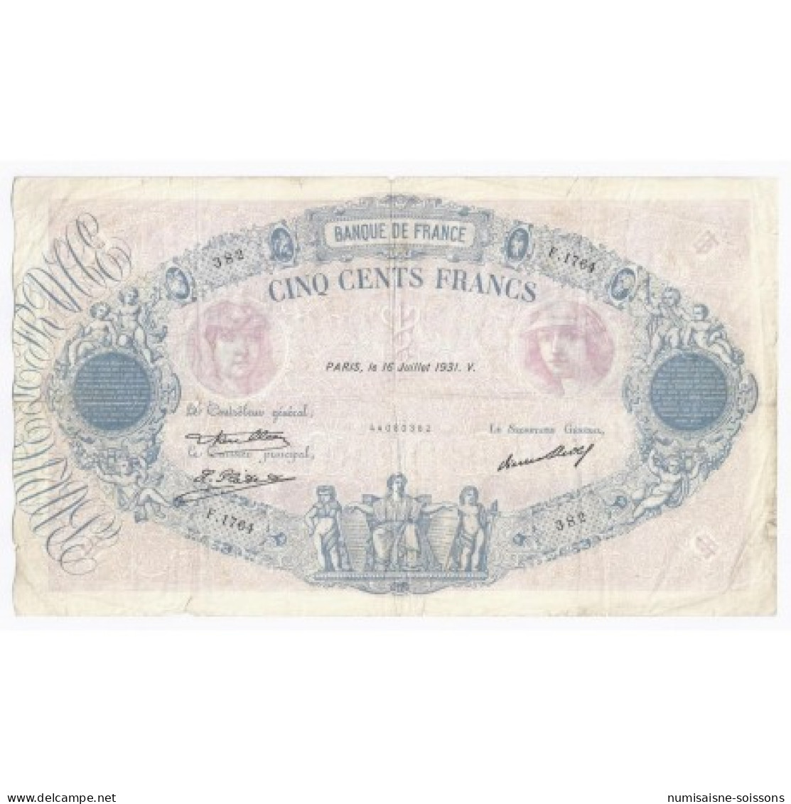 FAY 30/34 - 500 FRANCS BLEU ET ROSE - 16/07/1931 - TRES TRES BEAU - PICK 66 - 500 F 1888-1940 ''Bleu Et Rose''