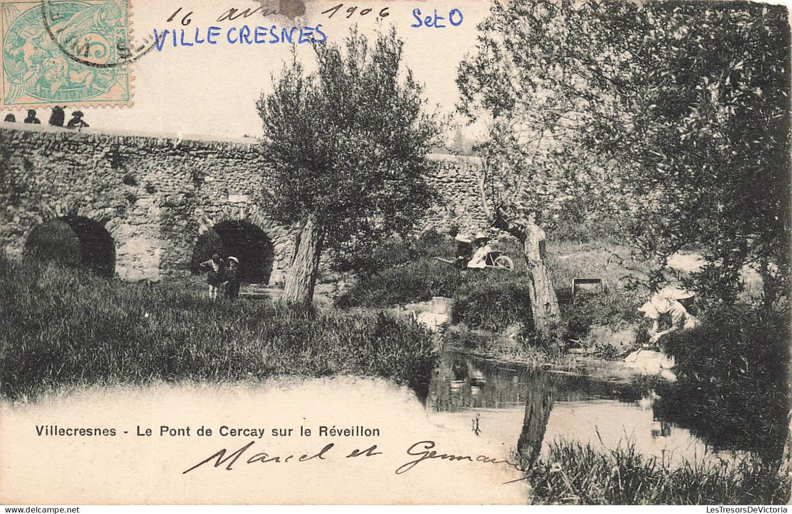 FRANCE -  Villecresnes - Vue Sur Le Pont De Cercay Sur Le Réveillon - Carte Postale Ancienne - Villecresnes