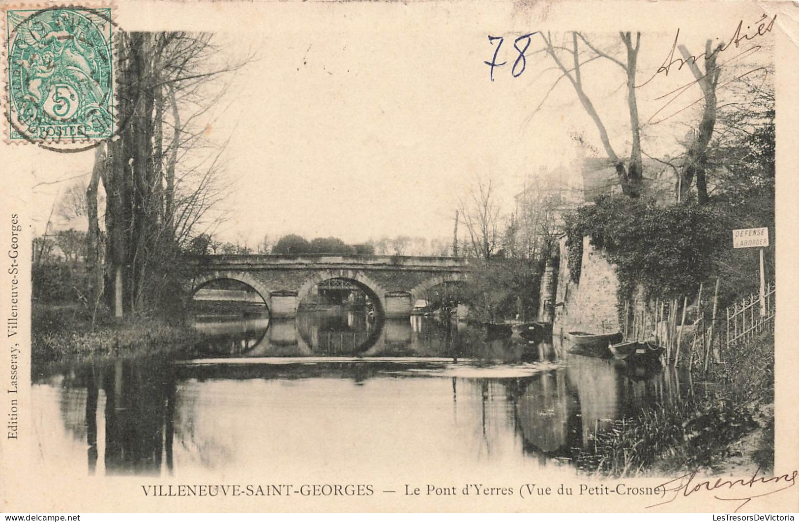 FRANCE - Villeneuves Saint Georges -  Le Pont D'Yerres Vue Du Petit Crosne - Carte Postale Ancienne - Villeneuve Saint Georges