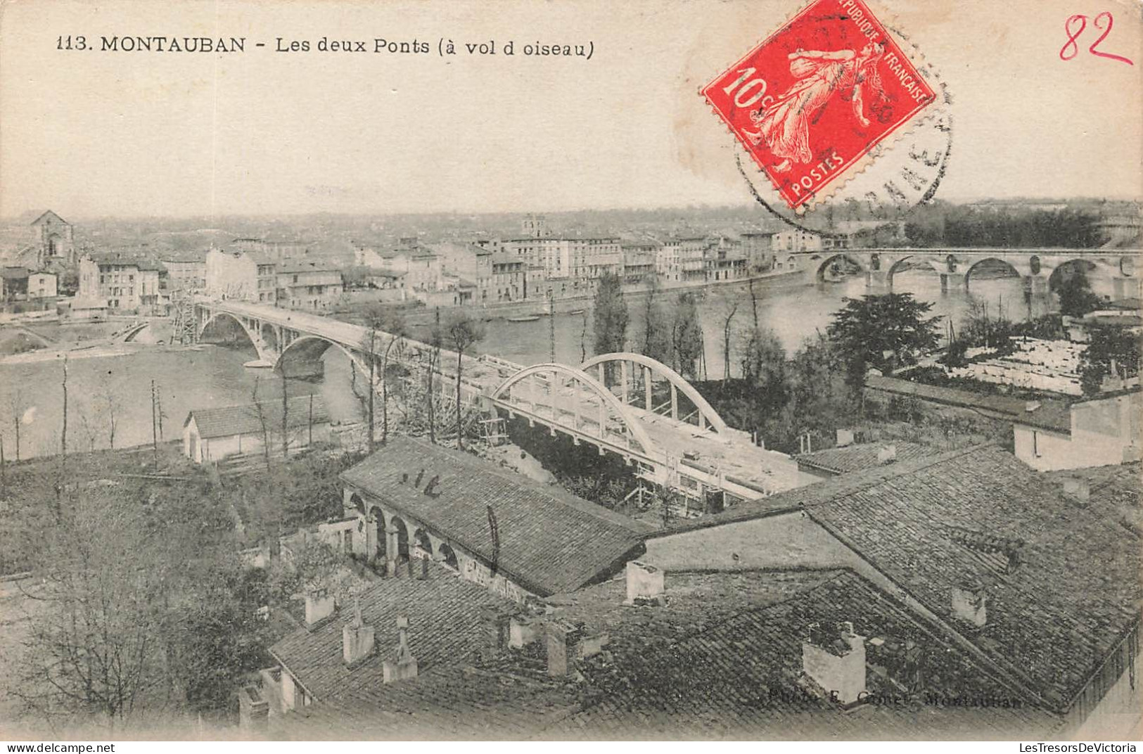 FRANCE - Montauban - Vue Sur Les Deux Ponts à Vol D'oiseau - Carte Postale Ancienne - Montauban