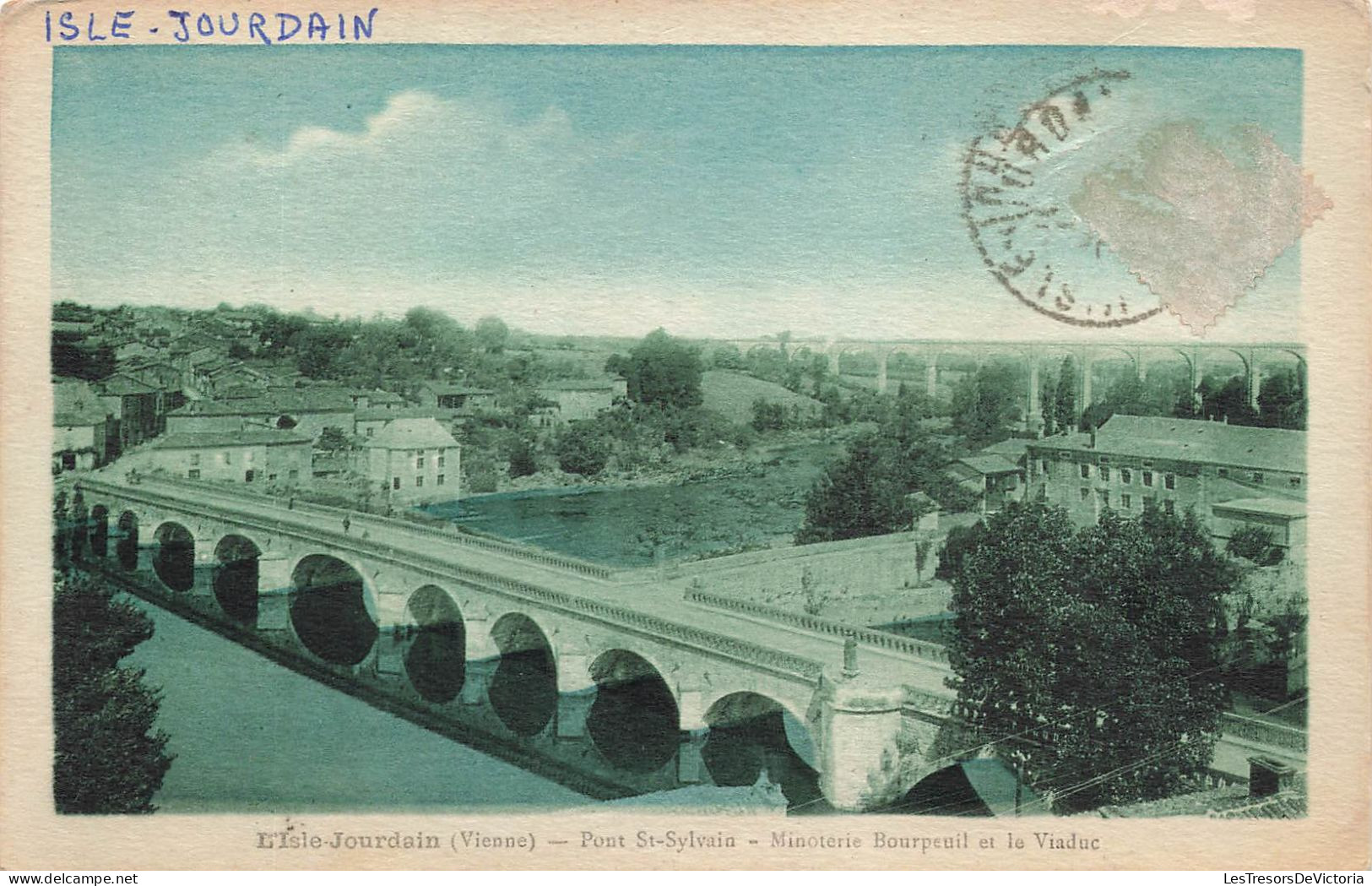 FRANCE - L'Isle Jourdain - Vue Sur Le Pont Saint Sylvain - Minoterie Bourpeuil Et Le Viaduc - Carte Postale Ancienne - L'Isle Jourdain