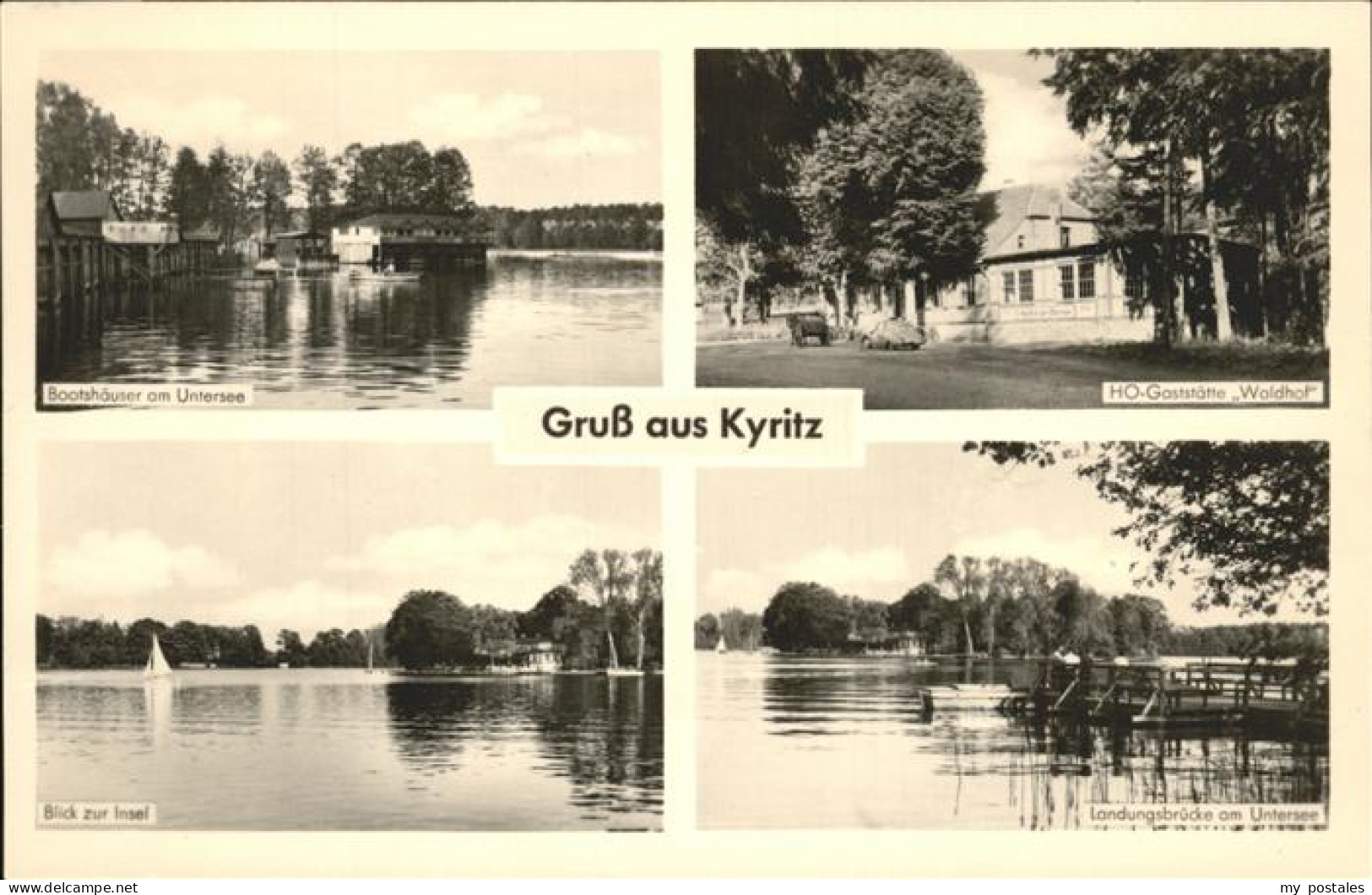 41269527 Kyritz HO Gaststaeee Waldhof Bootshaeuser Landungsbruecke Untersee  - Kyritz