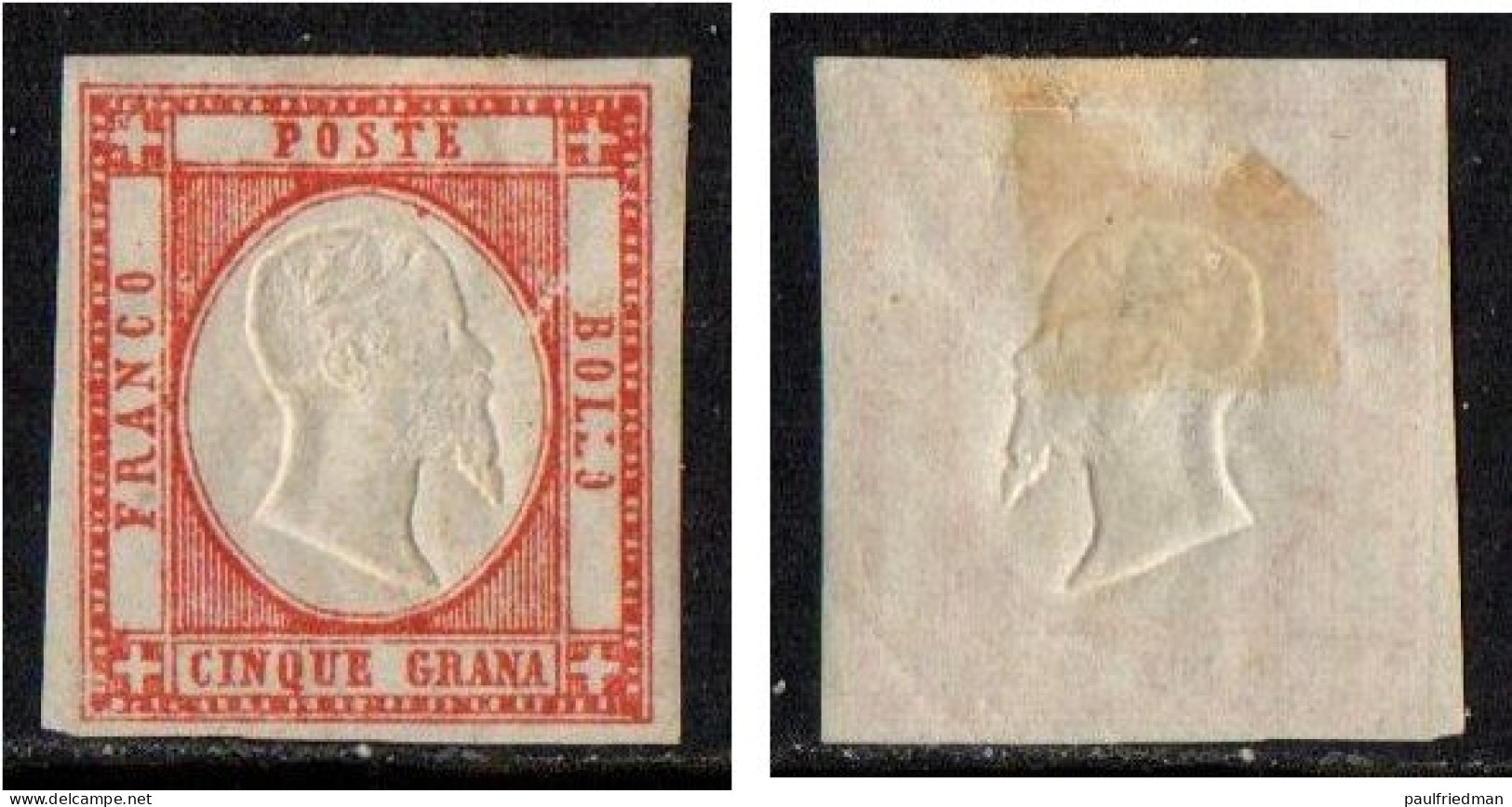 Province Napoletane 1861 - Effigie V.E.II 5 Grana - Residuo Linguella  Nuovo MH* - Napoli