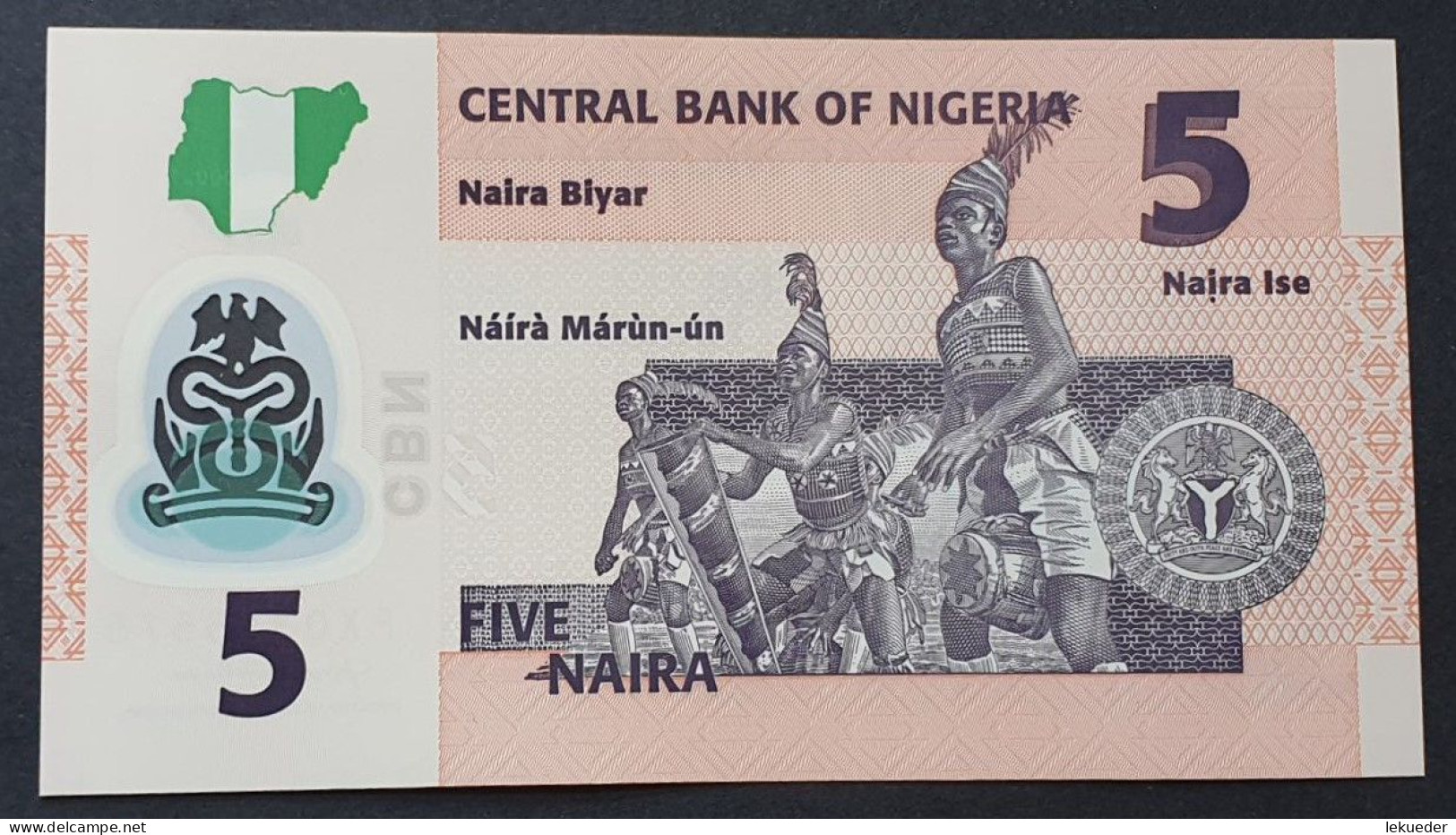 Billete De Banco De NIGERIA - 5 Naira (Polímero), 2022  Sin Cursar - Nigeria