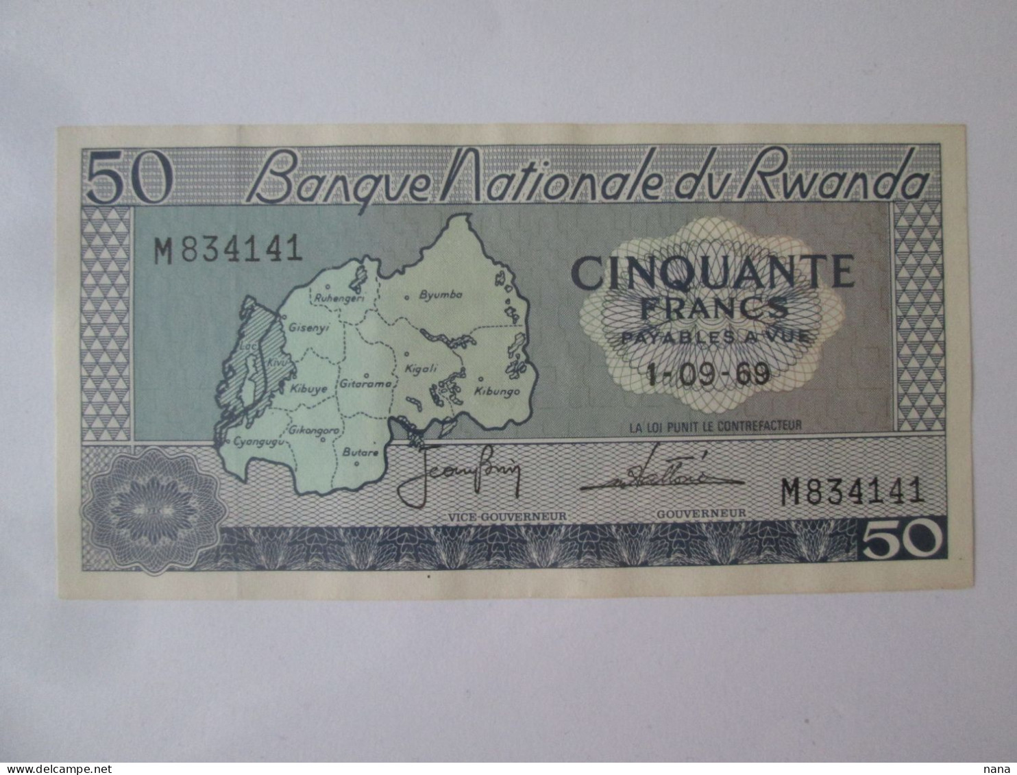 Rare! Rwanda 50 Francs/Amafranga 1969 UNC,see Pictures - Ruanda