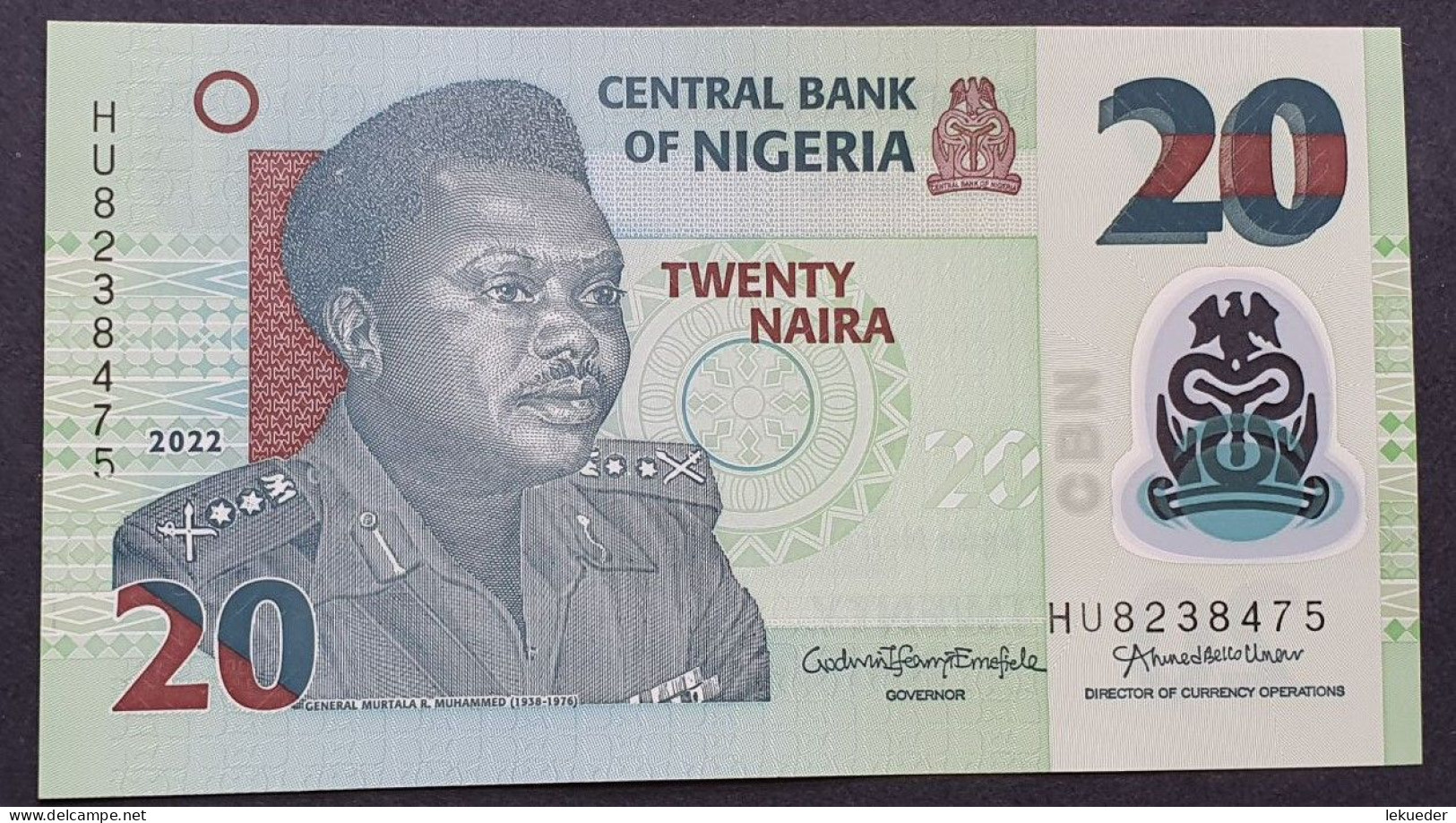 Billete De Banco De NIGERIA - 20 Naira (Polímero), 2022  Sin Cursar - Nigeria