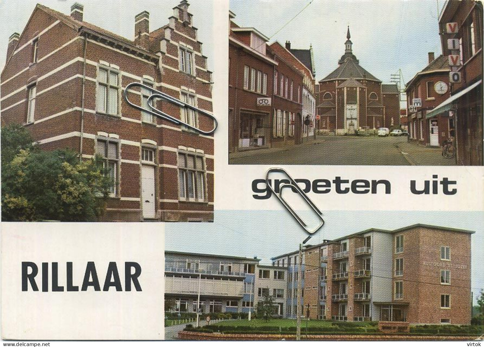 Rillaar    (  Groot Formaat 15 X 10.5 Cm )  Was Ingeplakt Verso Beschadigd - Aarschot