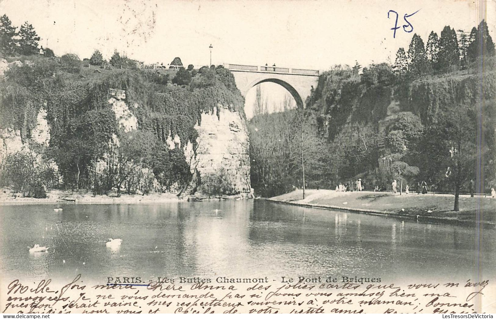 FRANCE - Paris - Les Buttes Chaumont - Le Pont De Briques - Dos Non Divisé - Carte Postale Ancienne - Ponti