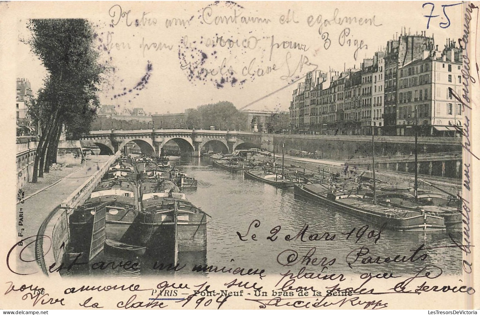 FRANCE - Paris - Pont Neuf - Un Bras De La Seine - Dos Non Divisé - Carte Postale Ancienne - Brücken