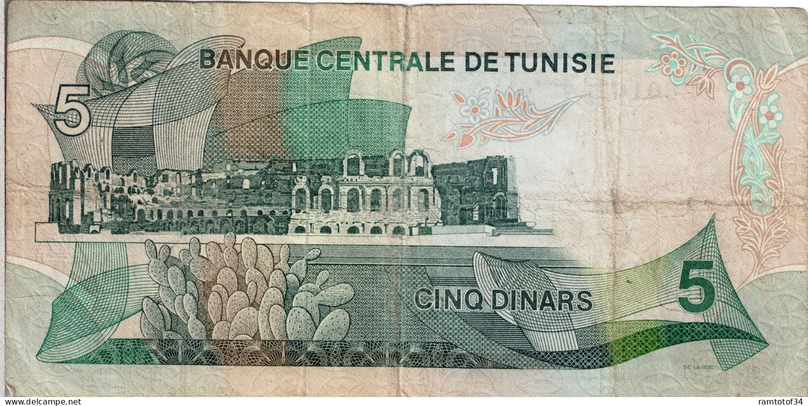 TUNISIE - 5 Dinar 1972 - Tunesien