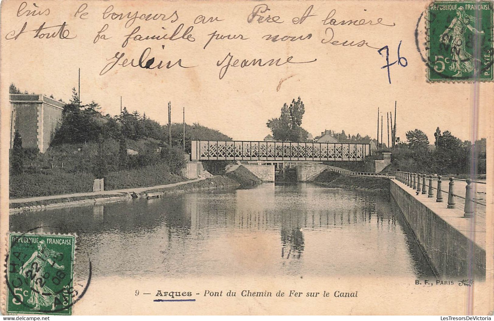 FRANCE - Arques - Pont Du Chemin De Fer Sur Le Canal - Carte Postale Ancienne - Arques