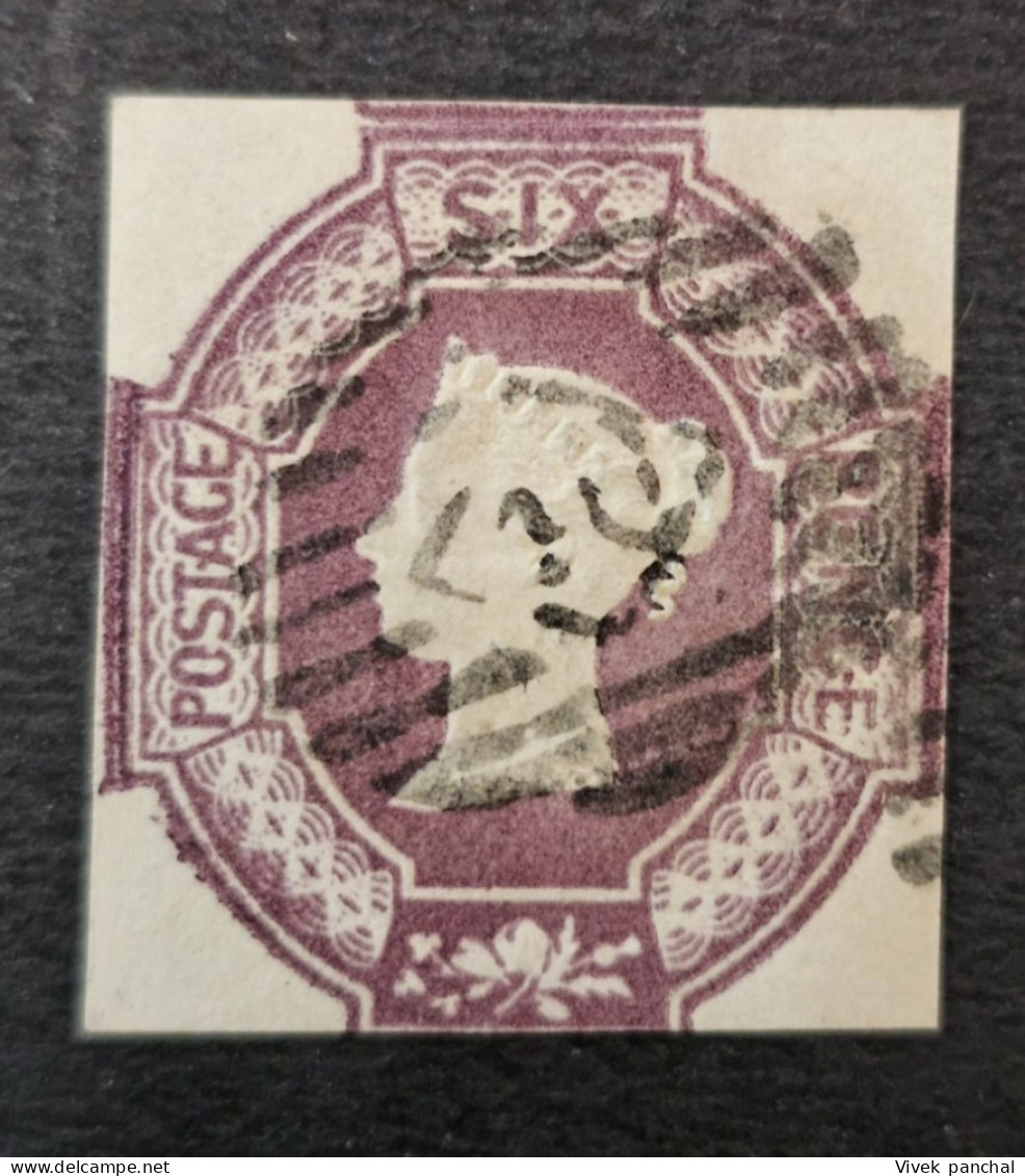 1854 QV 6d Mauve H3(1) Embossed 2+ Margins SG#58 - Usados