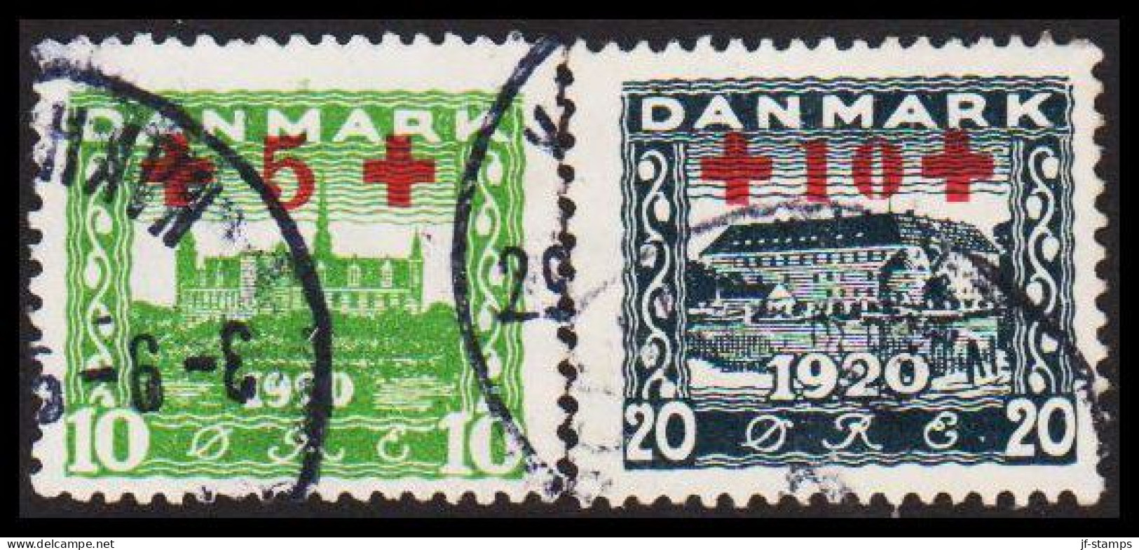 1921. DANMARK. Red Cross. Complete Set.  (Michel 116-117) - JF541763 - Gebraucht