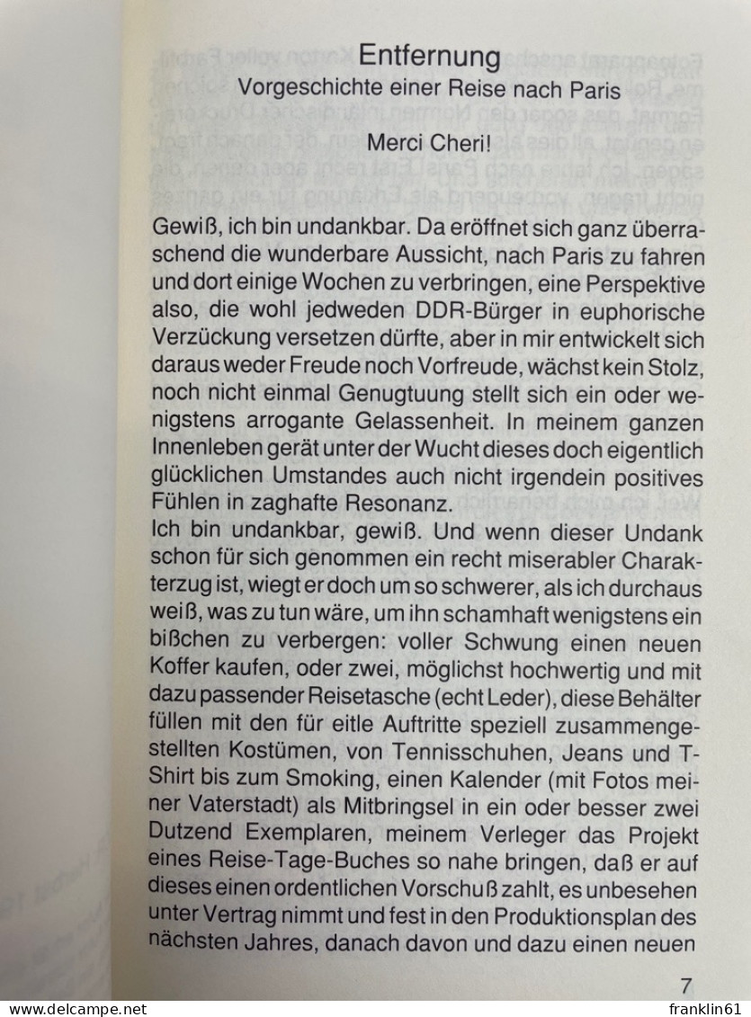 Entfernung : Von Der Schwierigkeit, Ein Deutscher Zu Sein. - Poésie & Essais