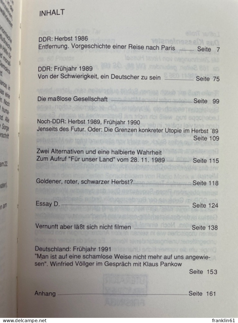 Entfernung : Von Der Schwierigkeit, Ein Deutscher Zu Sein. - Poems & Essays