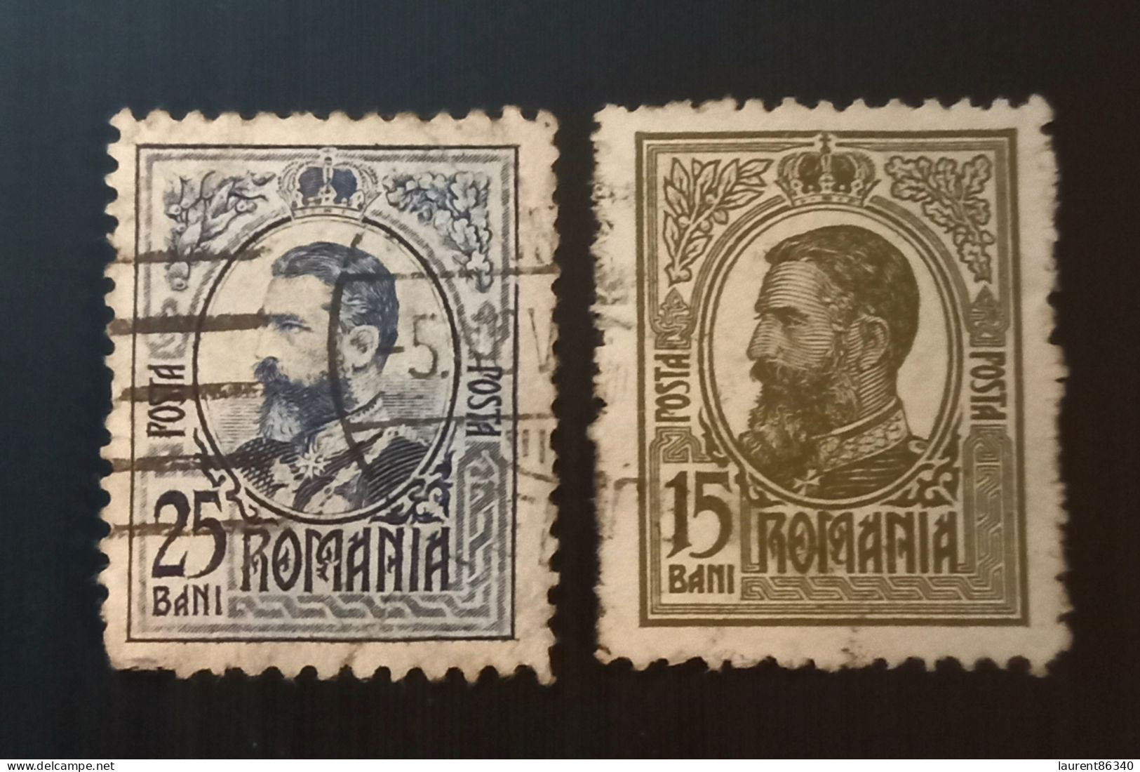 Roumanie 1908 & 1909 King Karl I - Modèle: Pompilian Gravure: G.Popescu - Usado