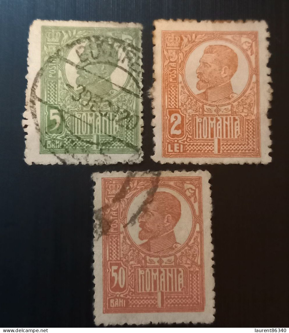 Roumanie 1920 -1922 King Ferdinand I - Thick Grey War Paper Or Ordinary Paper - Usado