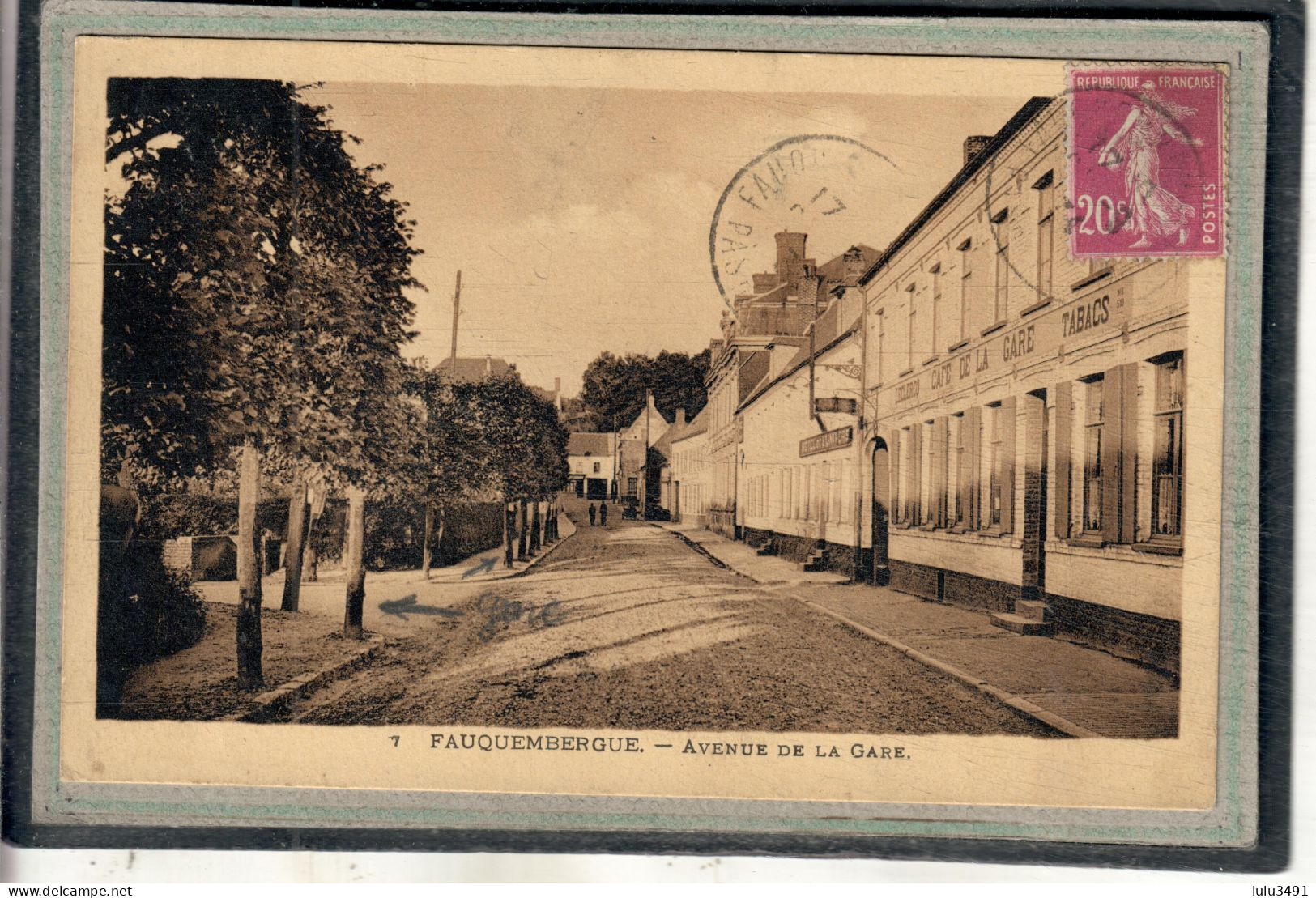 CPA - FAUQUEMBERGUE (62) - Aspect Du Café De La Gare Dans La Rue De La Gare En 1934 - Fauquembergues