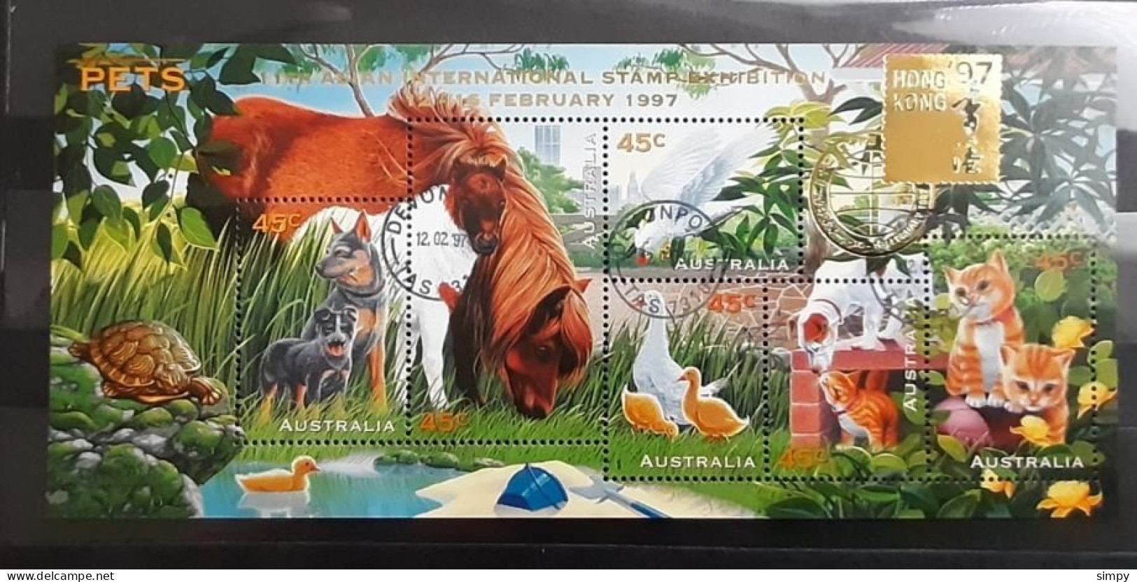 AUSTRALIA 1997 Pets Hong Kong Stamp Exhbition  Used Mini Sheet Block - Blocks & Sheetlets