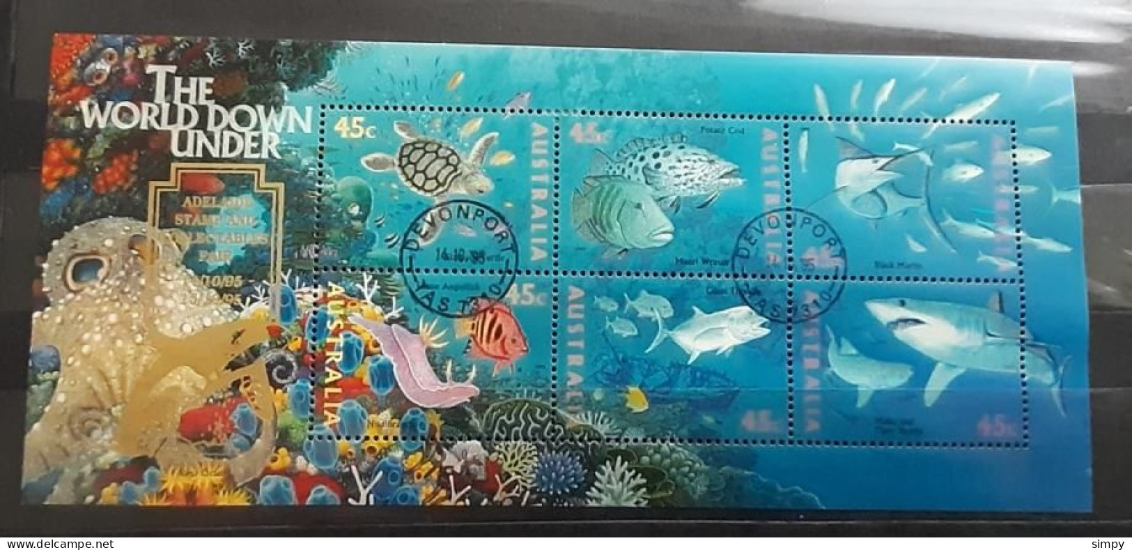 AUSTRALIA 1995 The Worlddown Under Marine Life  Brisbane Stamp Exhibition  Used Mini Sheet Block - Blocks & Sheetlets
