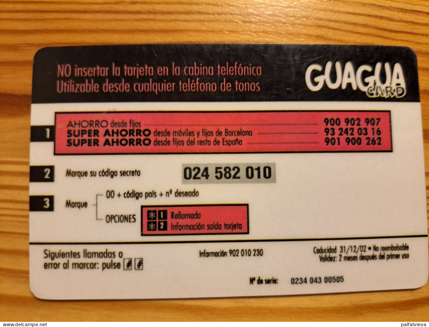 Prepaid Phonecard Spain, Guagua Card - Other & Unclassified