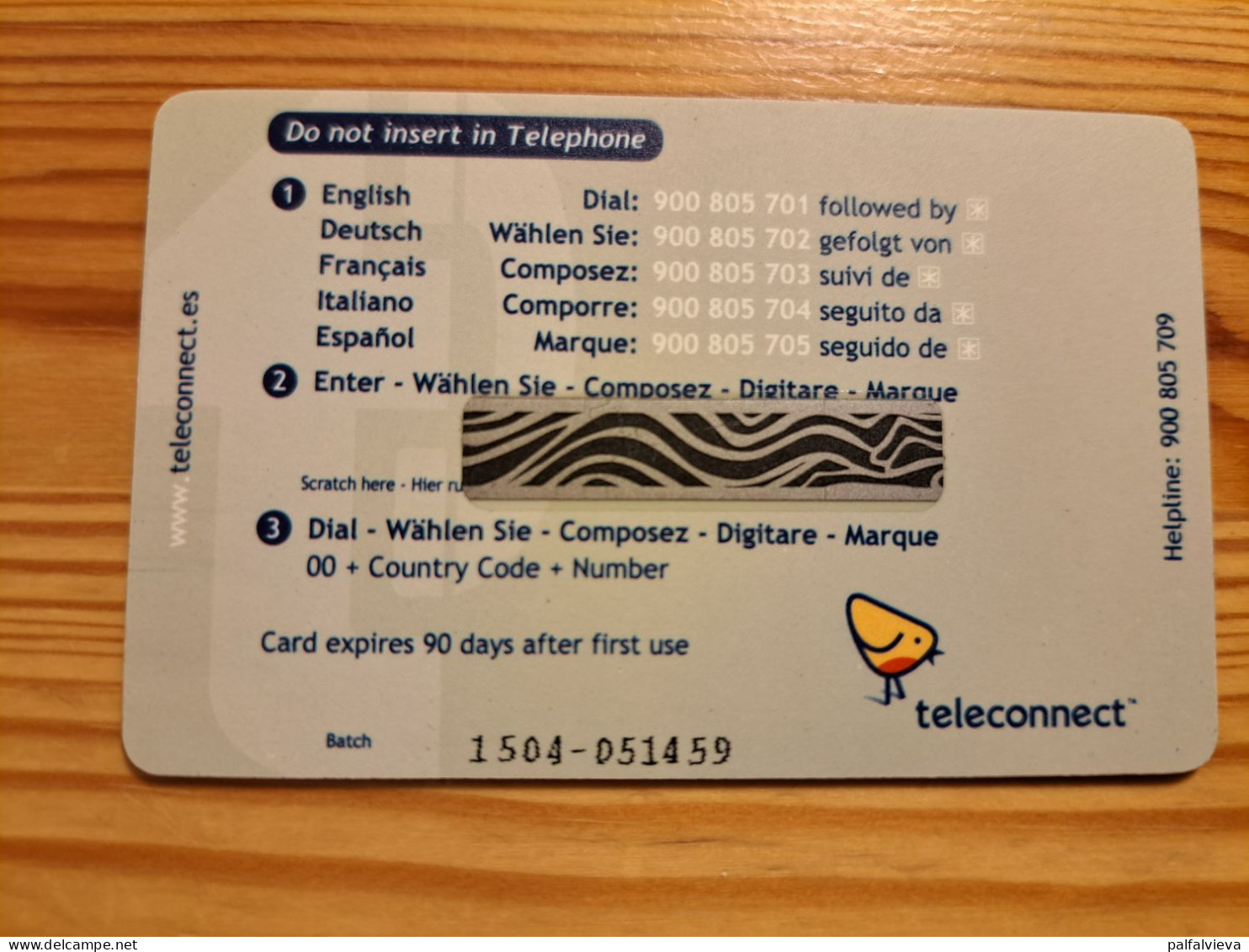 Prepaid Phonecard Spain, Teleconnect - Andere & Zonder Classificatie