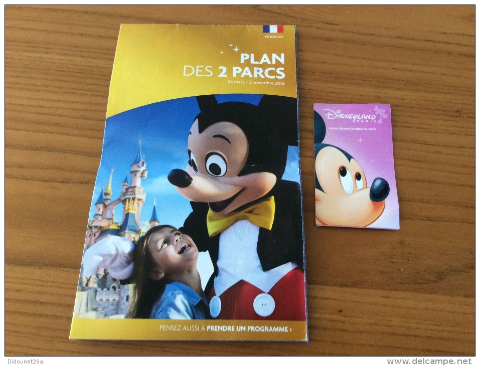 Ticket D'entrée Disneyland PARIS (Mickey) 2016 + Plan Des 2 Parcs - Biglietti D'ingresso