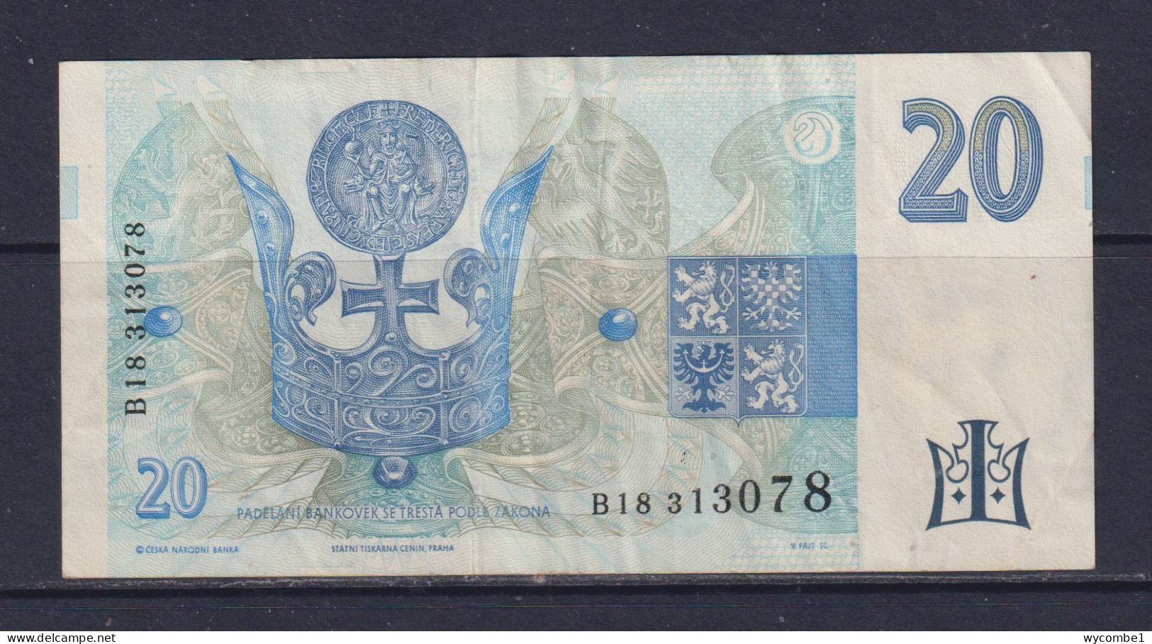 CZECH REPUBLIC  - 1994 20 Korun Circulated Banknote - Czech Republic