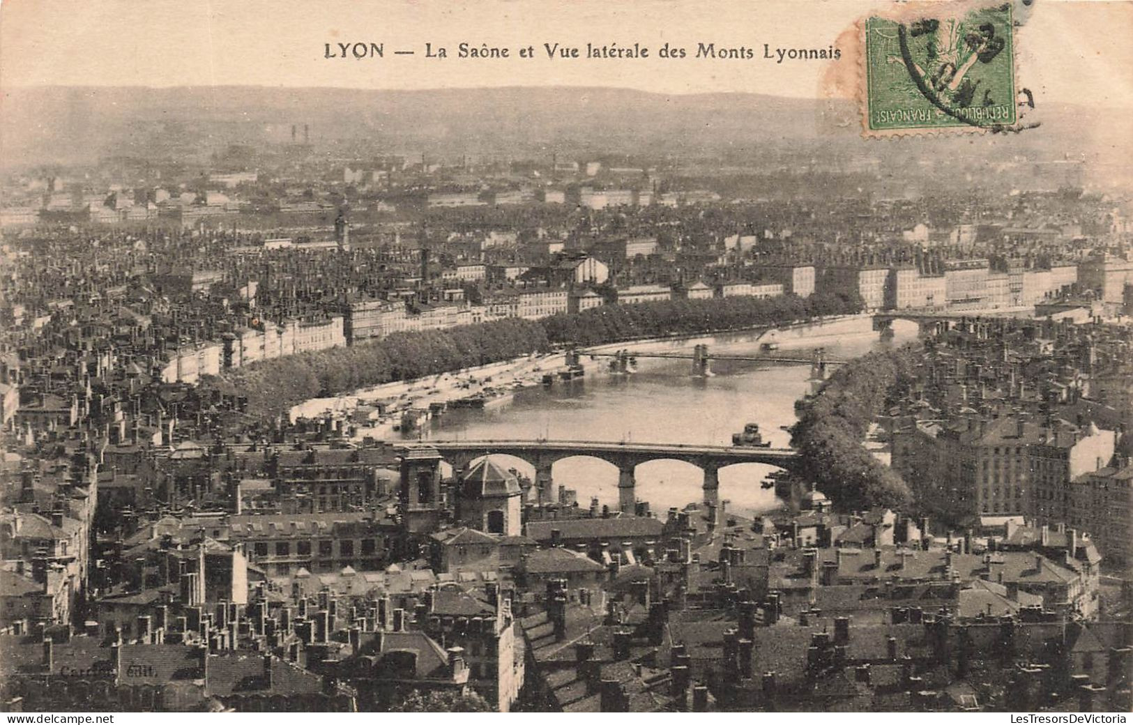 FRANCE - Lyon - Vue Sur La Saône Et Vue Latérale Des Monts Lyonnais - Carte Postale Ancienne - Andere & Zonder Classificatie