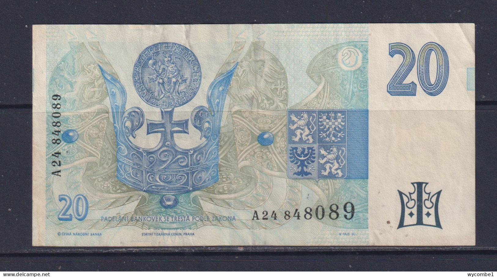 CZECH REPUBLIC  - 1994 20 Korun Circulated Banknote - Czech Republic