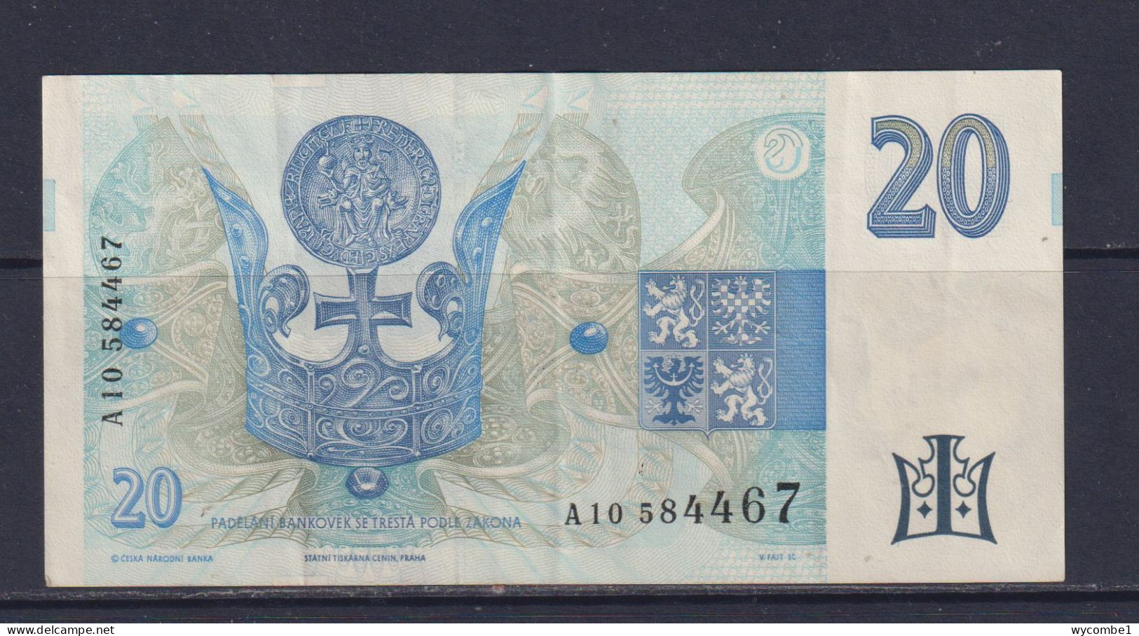 CZECH REPUBLIC  - 1994 20 Korun Circulated Banknote - Czech Republic