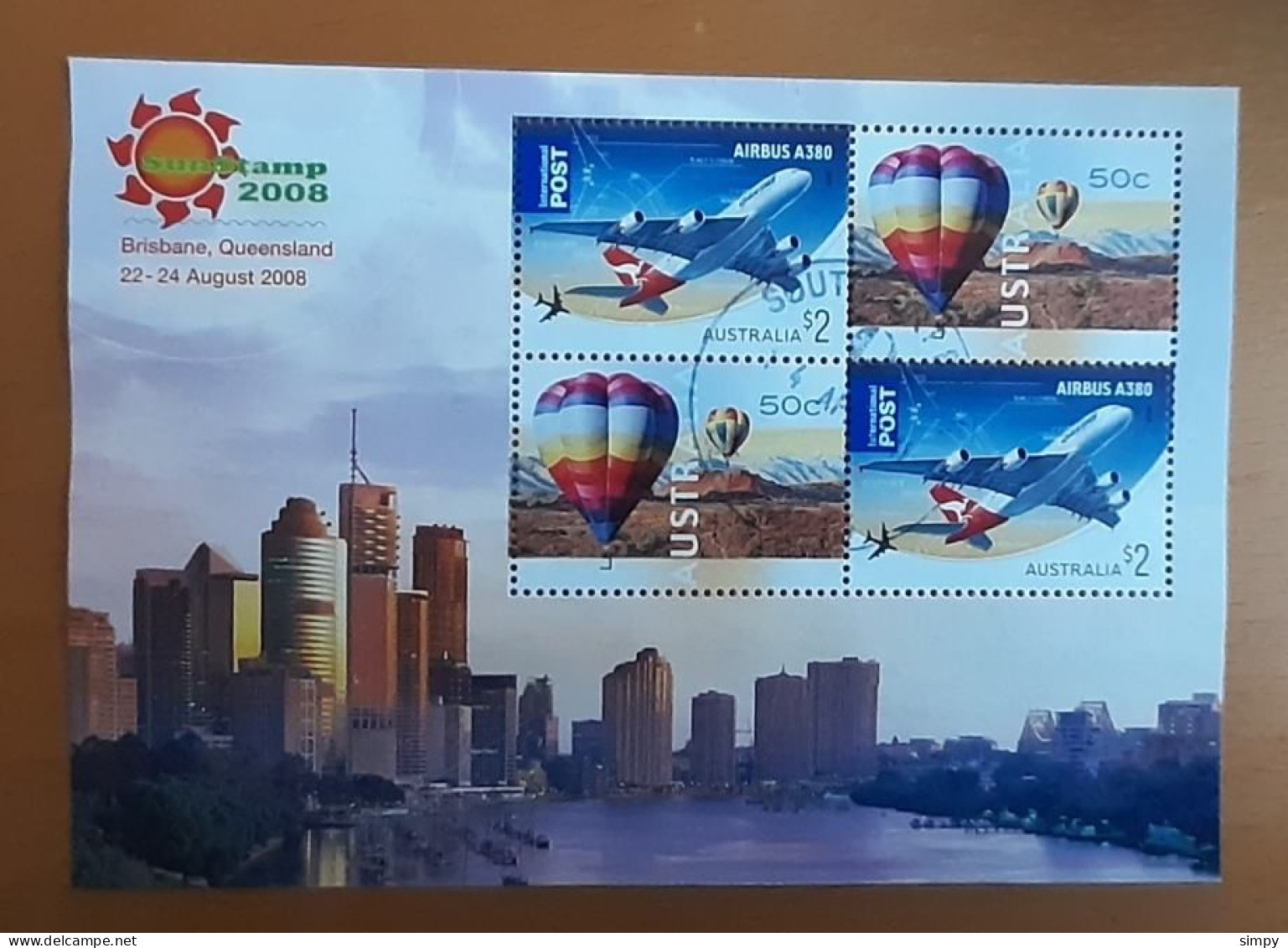 AUSTRALIA 2010 Airbus Balloon  Stamp Exhibition Brisbane Used Mini Sheet Block - Blocs - Feuillets