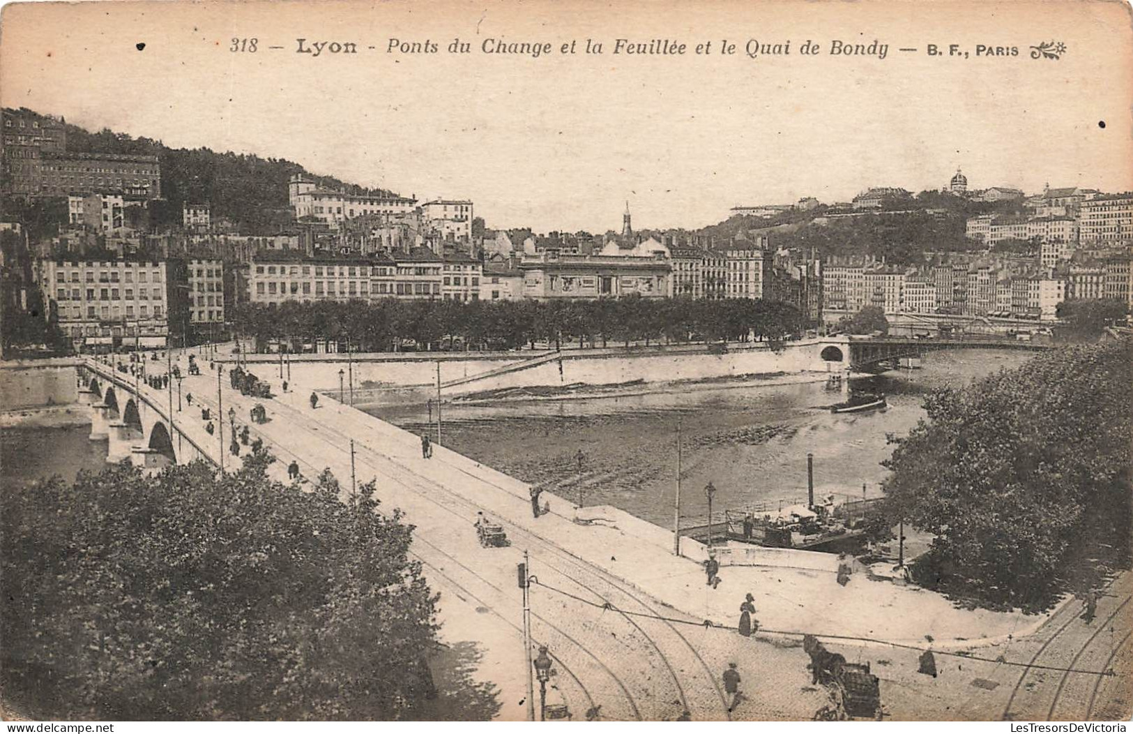 FRANCE - Lyon - Pont Du Change Et La Feuillée Et Le Quai De Bondy - BF Paris - Carte Postale Ancienne - Lyon 5