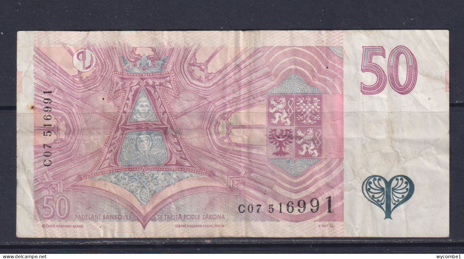 CZECH REPUBLIC  - 1997 50 Korun Circulated Banknote - Tchéquie