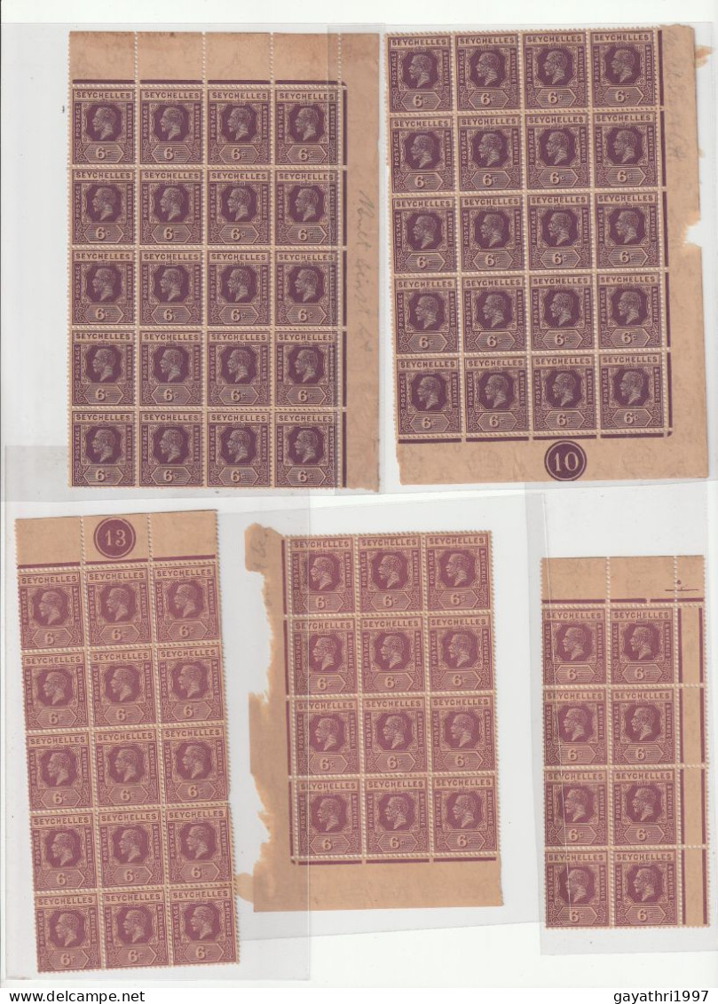 Seychelles W/m Mult Script CA SG 105 Deep Mauve But Others Carmine Red ?w/m Same Mult Script CA? 90 Stamps Lot MINT MNH - Seychellen (...-1976)