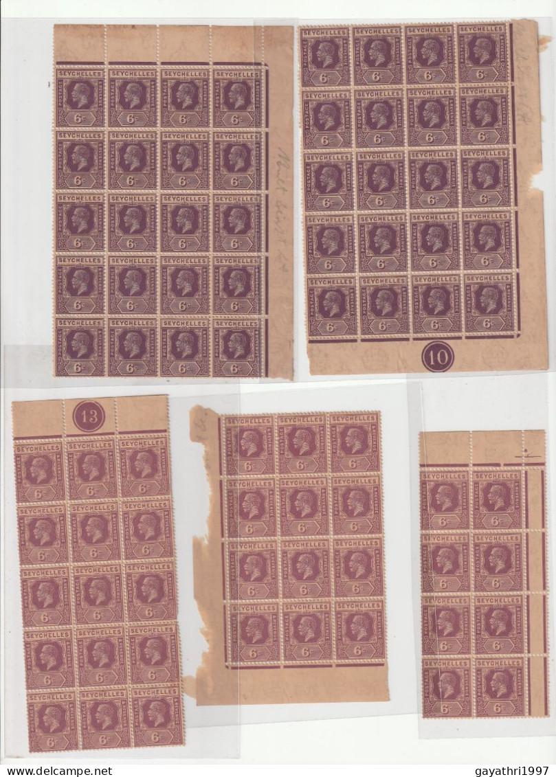 Seychelles W/m Mult Script CA SG 105 Deep Mauve But Others Carmine Red ?w/m Same Mult Script CA? 90 Stamps Lot MINT MNH - Seychelles (...-1976)