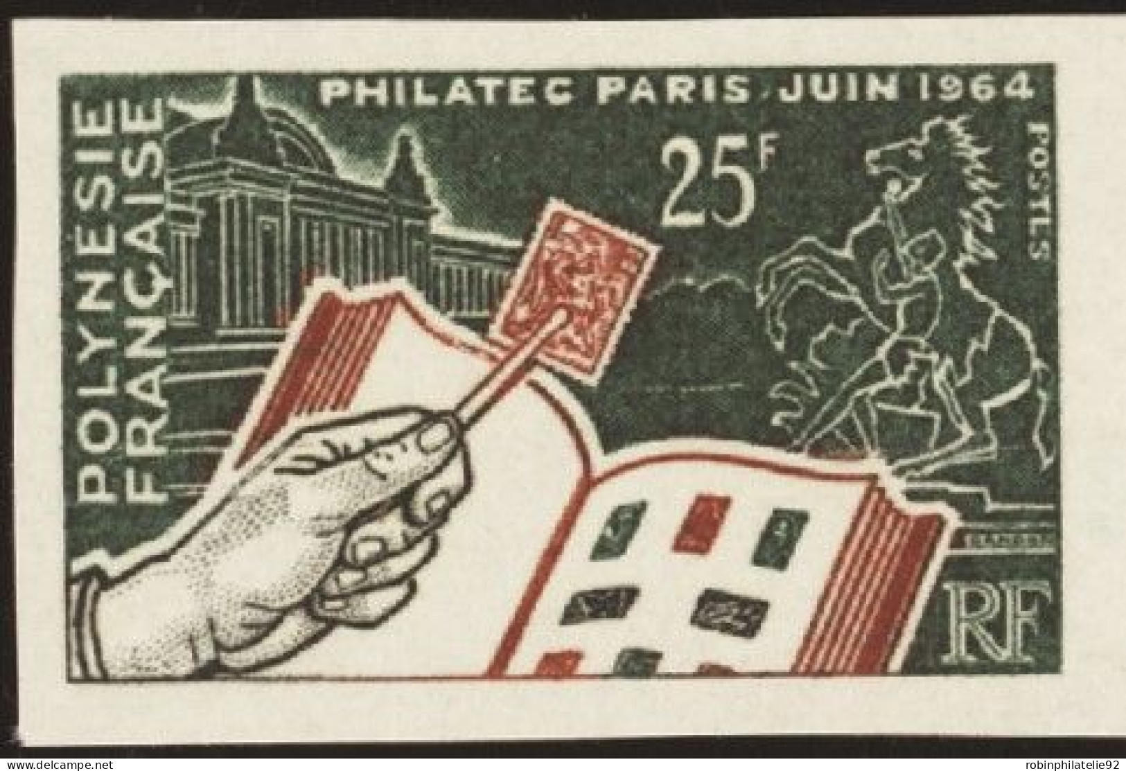 Polynésie Non Dentelés N°26 25f Philatec 1964 Qualité:** - Geschnittene, Druckproben Und Abarten