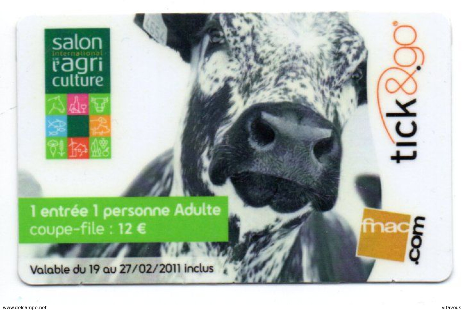 Chien Dog Carte Salon Agriculture FNAC France TICK&GO Card (D 966) - Cartes De Salon Et Démonstration