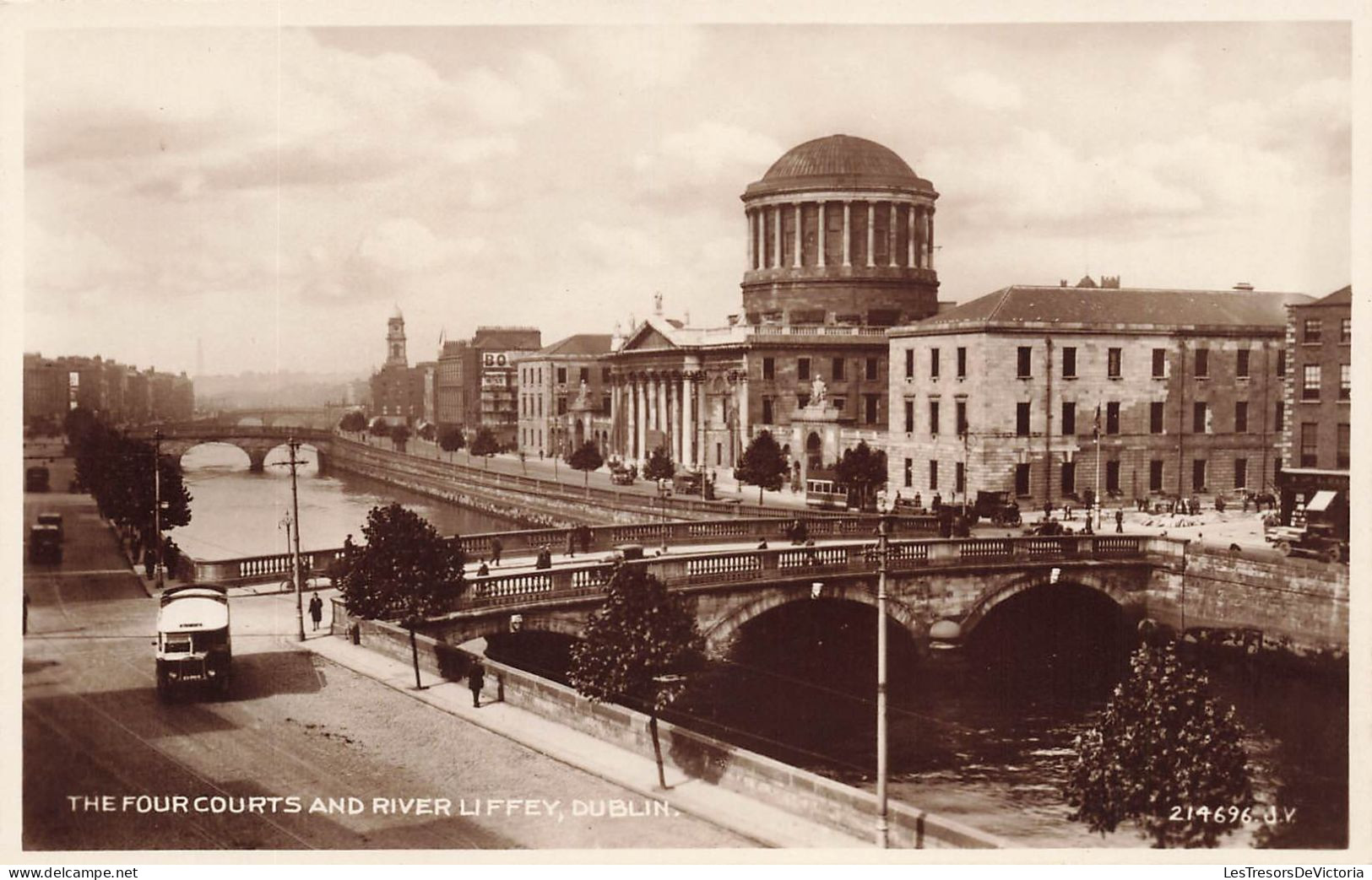 IRLANDE - Dublin - The Four Courts And River Liffey -  Carte Postale Ancienne - Dublin