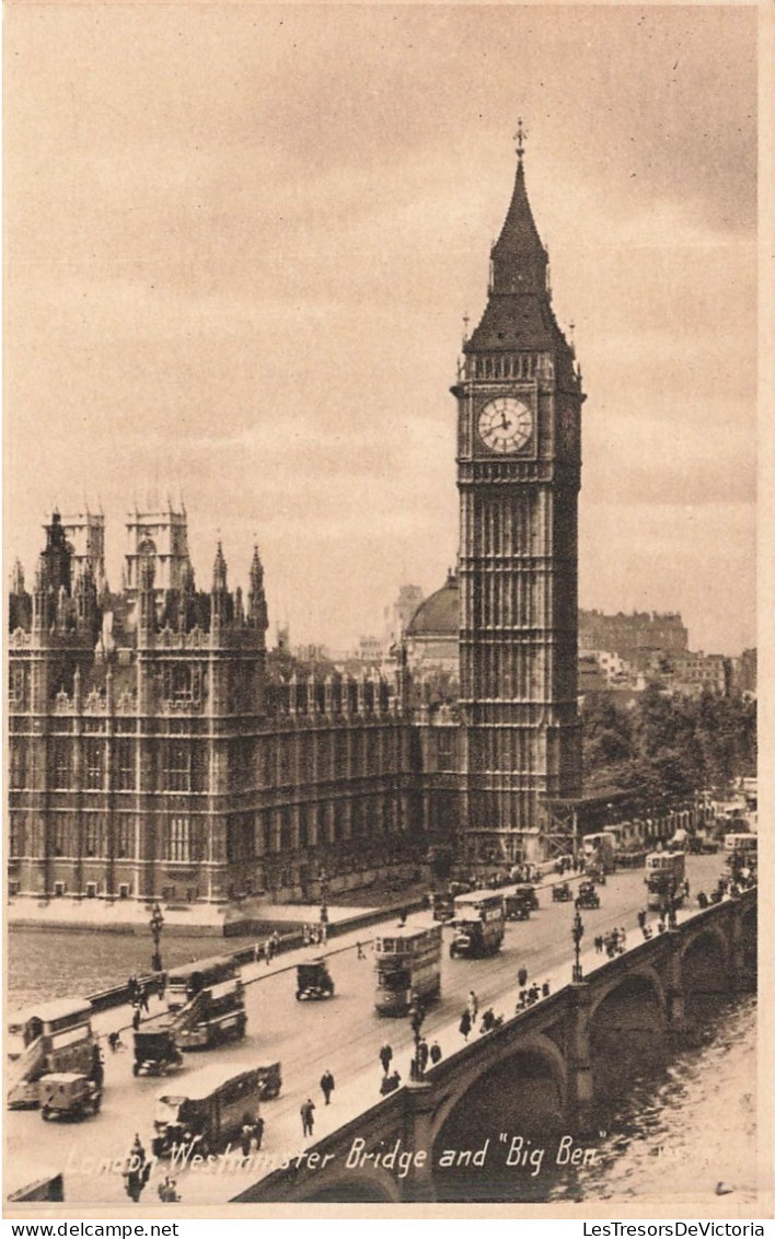 ROYAUME UNI - Angleterre - London - Westminster Bridge And "Big Ben" - Animé - Carte Postale Ancienne - Westminster Abbey