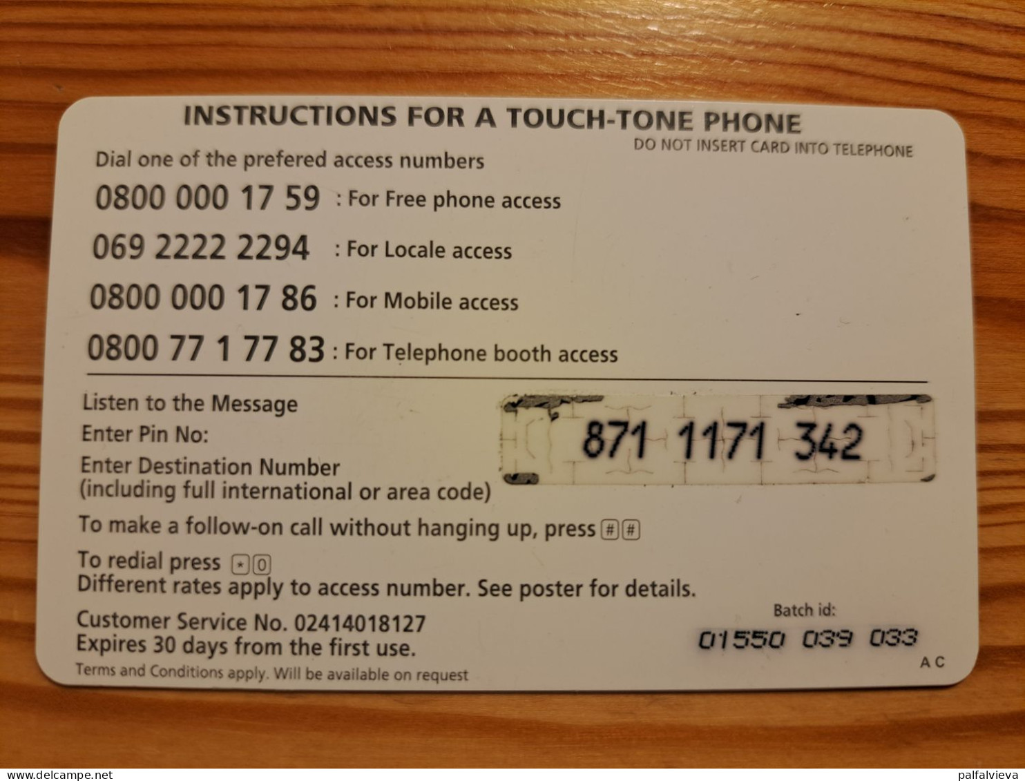 Prepaid Phonecard, India Call - Otros – Europa