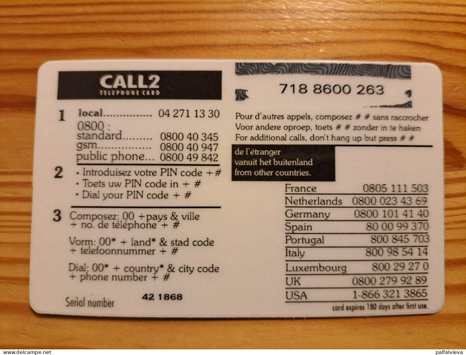 Prepaid Phonecard France, Call 2 Europe - Nachladekarten (Handy/SIM)